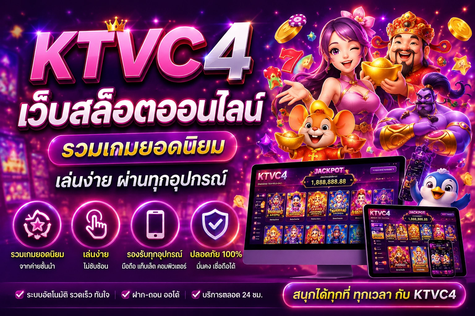 ktvc4 เว็บสล็อตออนไลน์ รวมเกมยอดนิยม เล่นง่ายผ่านทุกอุปกรณ์